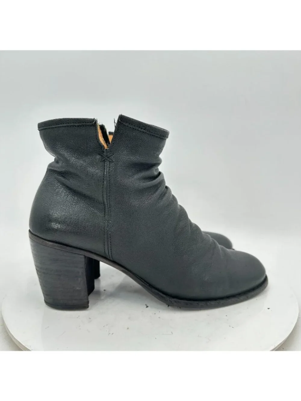 Fiorentini + Baker Women Size EU 40 US 10 Black Leather Side Zip Block Heel Boot - Picture 4 of 11